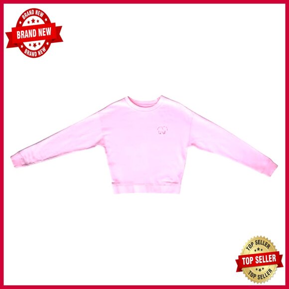 Cropped Crew Sweatshirt Soft Fleece Y2K Streetwear Chic Everyday Sweater - Picture 2 of 2